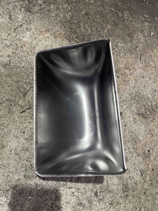 DS steel bucket deep bottom detail showing smooth surface and seamless structure
