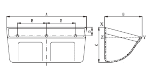 D Bucket (Deep Bottom in INCH) - YT Conveyor