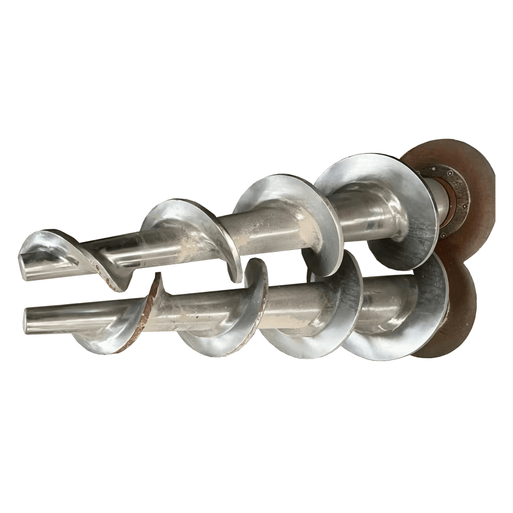tapered screw conveyor flight for screw feeder and flow control